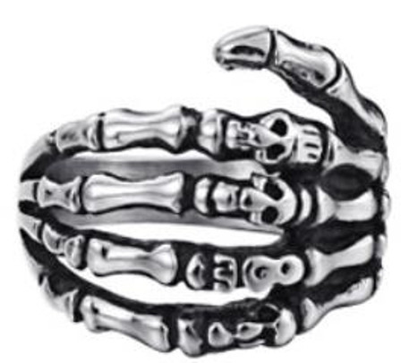 Skull Fingers Biker Ring - Stainless Steel - Biker Jewelry - Biker Ring - R104-DS