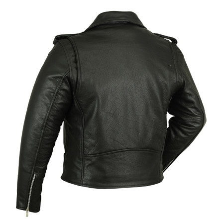 Leather Motorcycle Jacket - Men's - Police - Up To 12XL - DS730-DS