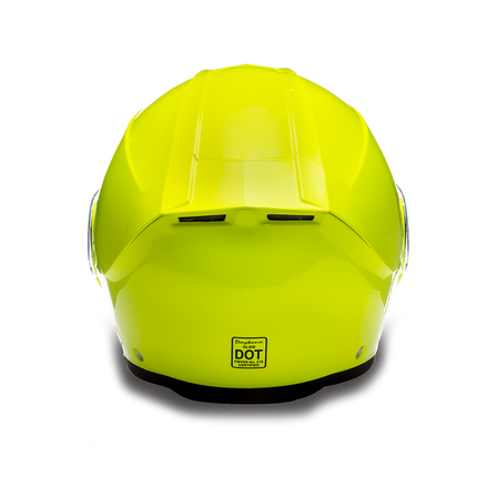 DOT Motorcycle Helmet - Fluorescent Yellow - Modular - Full Face - MG1-FY-DH
