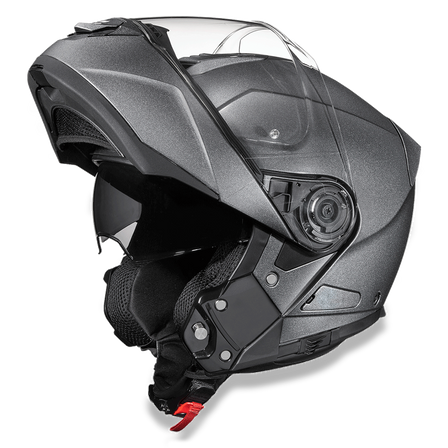 DOT Motorcycle Helmet - Gun Metal Gray Metallic - Modular - Full Face - MG1-GM-DH