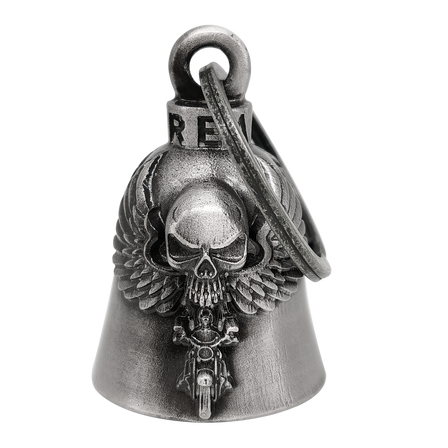 Motorcycle Ride Bell - 3D - Skull Riding Motorcycle - Wings - Spirit Bell - Gremlin - DBL72-L-DL