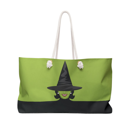 Witchy Woman - Halloween - Witch's Hat - Green and Black - Weekender Bag - Tote