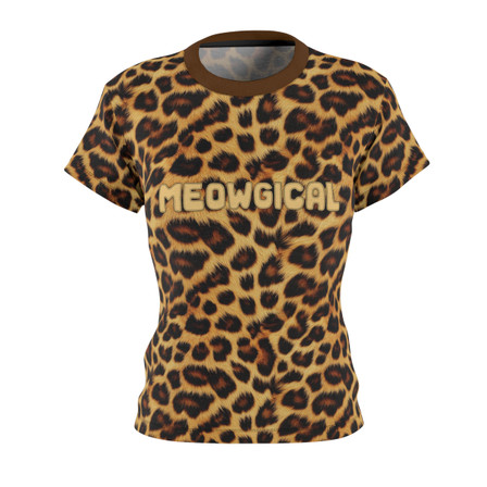 Meowgical - Realistic Leopard Fur - Halloween - Animal Pattern - Women's Cut & Sew Tee - T-Shirt