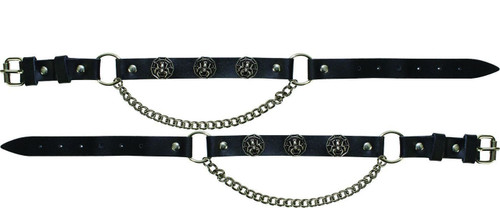 Pair of Biker Boot Chains - Spider In Web - Motorcycle - BC13-DL
