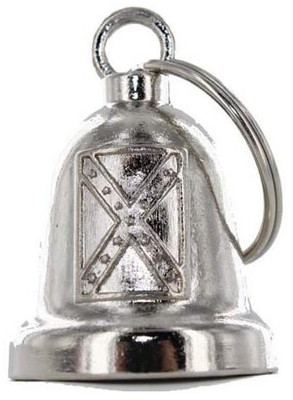 Motorcycle Ride Bell - Chrome Spirit - Rebel Flag - Confederate - BLC20-DL
