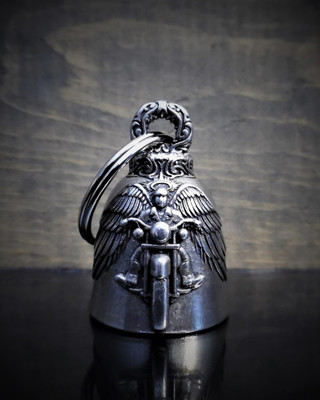 Motorcycle Angel - Pewter - Motorcycle Spirit Bell - Made In USA - SKU BB39-DS