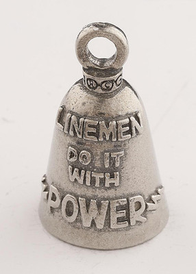 Linemen Do It With Power - Pewter - Motorcycle Guardian Bell® - Made In USA - SKU GB-LINEMAN-DS