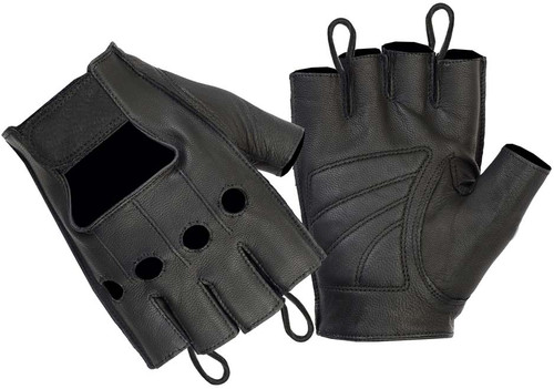 Leather Gloves - Unisex Men's Women's - Fingerless - Premium - RC61-RC