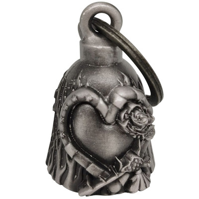 Motorcycle Ride Bell - 3D - Heart With Rose - Spirit Bell - Gremlin - DBL12-L-DL