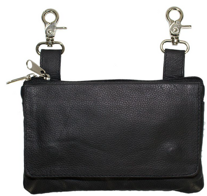 Leather Belt Bag - Black - Plain - Handbag - BAG35-PLAIN-DL