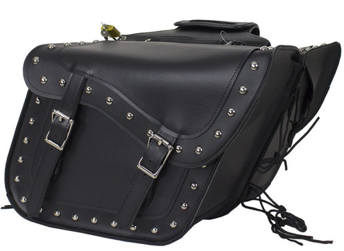 Saddlebags - PVC - Studs - Gun Pockets - Motorcycle Luggage - C-SD4090-PV-DL