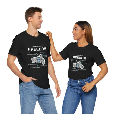 The Anatomy of Freedom - Motorcycle Moto Motorbike Biker - Unisex - Jersey Short Sleeve Tee - T-Shirt