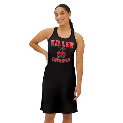 Killer Cherry Skulls - Red on Black - Women's Racerback Dress