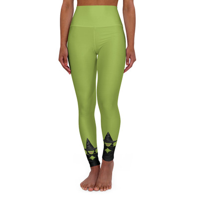 Witchy Woman - Halloween Costume - Witch's Hat - Green and Black - High Waisted Yoga Leggings - Pants