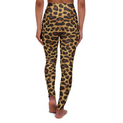 Realistic Leopard Fur - Halloween - Animal Pattern - High Waisted Yoga Leggings - Pants