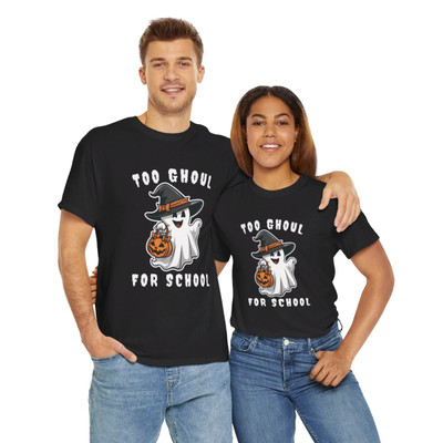 Halloween - Too Ghoul for School - Trick or Treat - Ghost - Pumpkin - Unisex Heavy Cotton Tee
