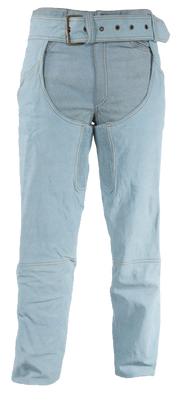 Blue Leather Chaps with a Denim Look - SKU C332-15-DL