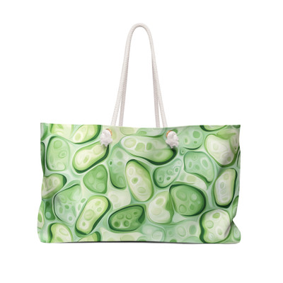 Cucumbers - Vegetable Lovers - Green - White Handles - Weekender Bag - Tote