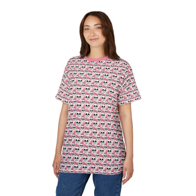 Cute Pink Skull Print Unisex Tee - Fun, Casual Style for Everyday Wear