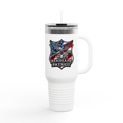 Travel Mug - Renegade Patriot Biker Gift - Eagle Riding a Motorcycle