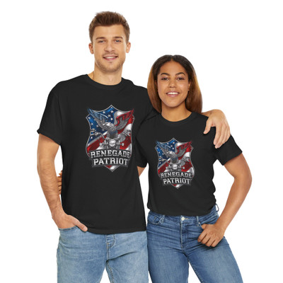 Renegade Patriot - Eagle Riding a Motorcycle - Biker T-Shirt - Choice of Colors - Unisex Tee