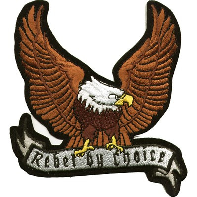 Vest Patch - Brown Eagle with Rebel By Choice Banner - PAT-A28-DL