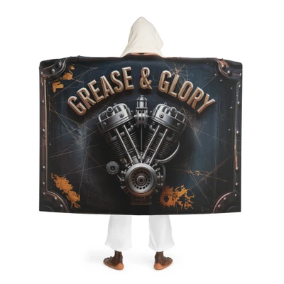 Cozy Hooded Sherpa Fleece Blanket | Biker Motorcycle | Grease and Glory - V-Twin Motor