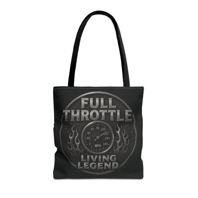 Tote Bag - Full Throttle Living Legend - Speedometer - Motorcycle - Biker Life