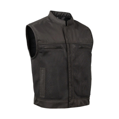 Mesh Vest - Men's - Black - Motorcycle Club - Up To 6XL - FREE-SPIRIT-RC