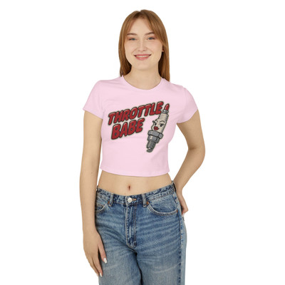 Women's Baby Tee - Throttle Babe - Spark Plug Lipstick - Motorcycle - Biker - Choice of Colors