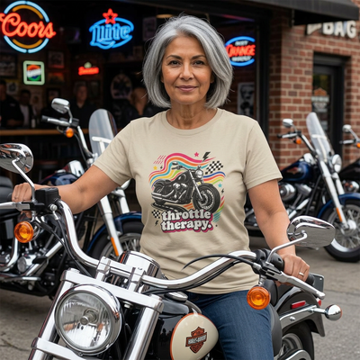 T-Shirt - Dopamine Art - Throttle Therapy - Motorcycle - Biker Ride Tee.