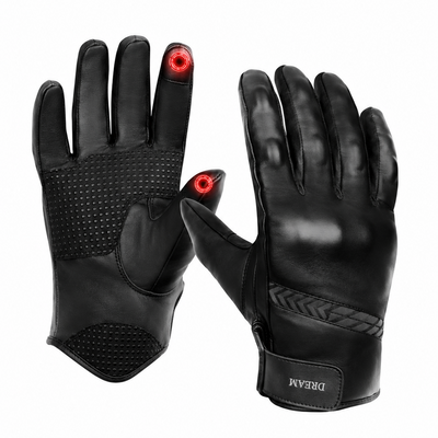 Motorcycle Riding Gloves - Leather - Touchscreen Compatible - Moulded - T-GL23-DL