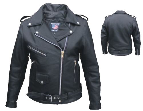 Leather Motorcycle Jacket - Women's - Full Cut -  Naked Leather - AL2146-AL