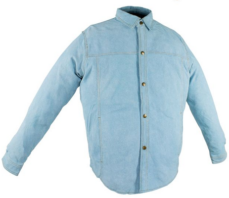 Leather Shirt -Men's - Blue - Snap Closure - Men's - Up To Size 5XL - MJ777-15-DL
