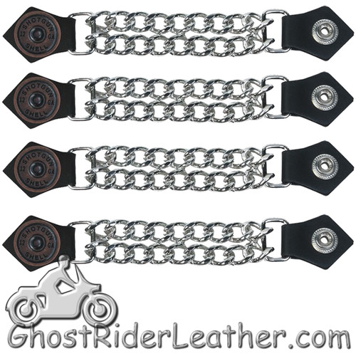 Set of Four Shotgun Shell Vest Extenders with Chrome Chain - AC1045-DL