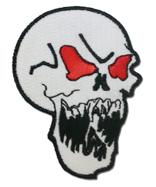 Vest Patches - Skull With Red Eyes and Evil Star Skull - PAT-D597-D598-DL