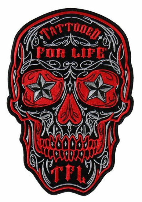 Skull With Tattooed For Life TFL Vest Patch - PPA8000-HI