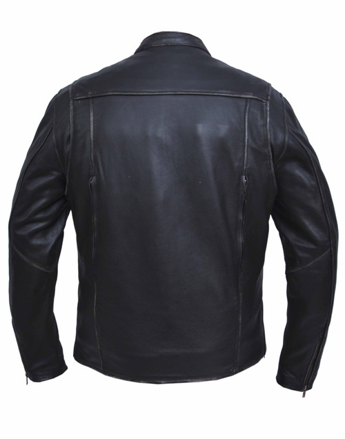 Leather Motorcycle Jacket - Men's - Durango Gray - Racer - 502-AGR-UN