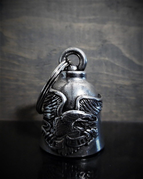 Ride Free Eagle - Pewter - Motorcycle Spirit Bell - Made In USA - SKU BB91-DS