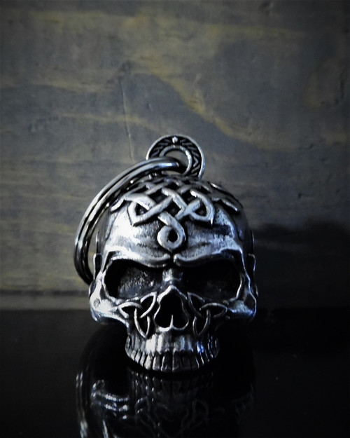 Celtic Skull - Pewter - Motorcycle Spirit Bell - Made In USA - SKU BB70-DS