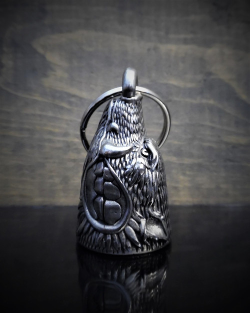 Hog Head - Pewter - Motorcycle Spirit Bell - Made In USA - SKU BB35-DS