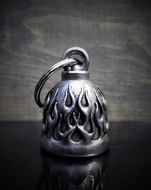 Flame - Pewter - Motorcycle Gremlin Bell - Made In USA - SKU BB22-DS