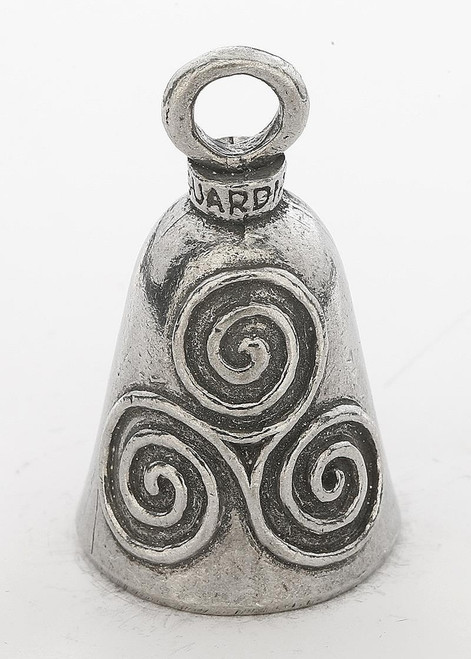 Celtic Swirl - Pewter - Motorcycle Guardian Bell - Made In USA - SKU GB-CELTIC-SWIRL-DS