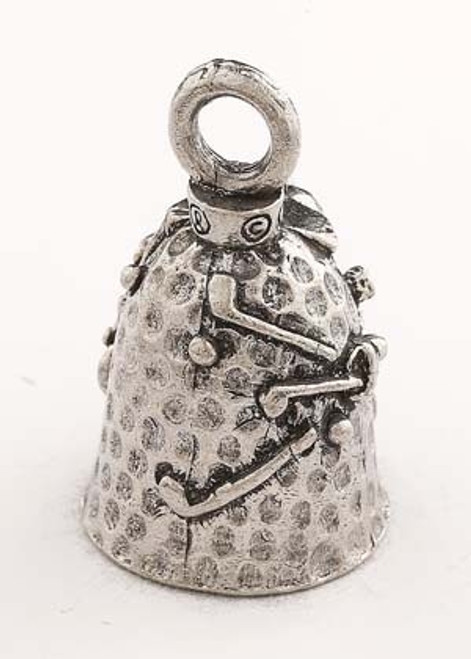 Golf - Skull - Pewter - Motorcycle Guardian Bell - Made In USA - SKU GB-GOLF-DS