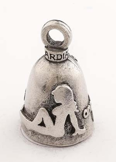 Mud Flap Girl - Pewter - Motorcycle Guardian Bell® - Made In USA - SKU GB-MUD-FLAP-GIRL-DS