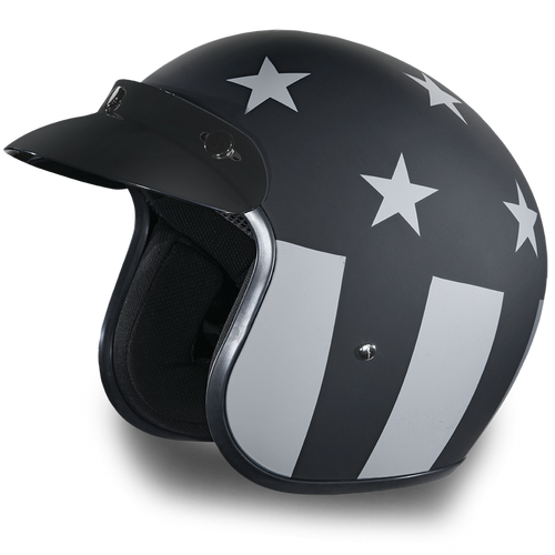 DOT Motorcycle Helmet - Captain America Stealth - Open Face - DC6-CAS-DH