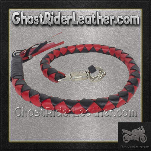 3 Inch Fat - Get Back Whip - Black and Red Leather - GBW6-11-T2-DL