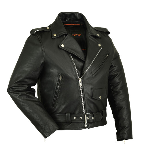 Leather Motorcycle Jacket - Men's - Police - Up To 12XL - DS730-DS