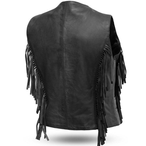 Leather Vest - Women's - Fringe - Apache - FIL572DM-FM