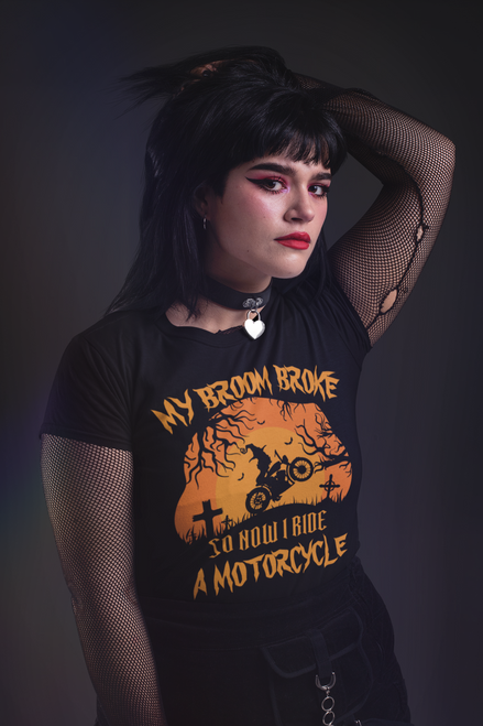 My Broom Broke So I Ride A Motorcycle - Halloween - Unisex Jersey Short Sleeve Tee